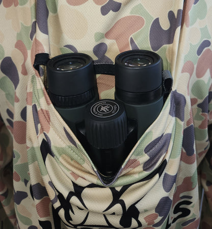 World First Hunting Shirt with built in Binocular Pocket